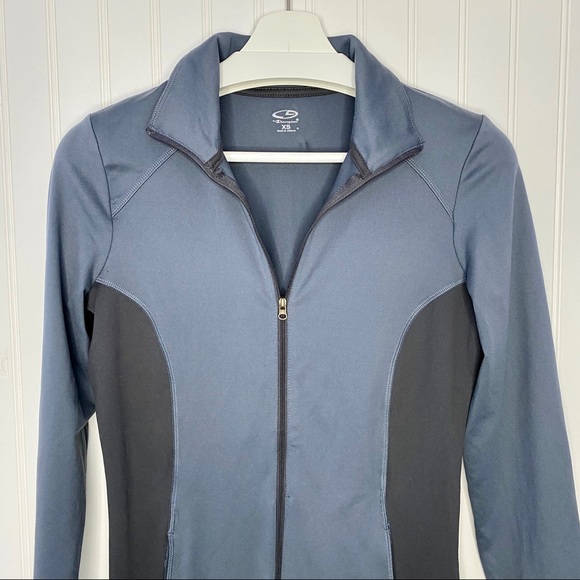 CHAMPION Athletic Jacket Full Zip Blue & Black Colorblock XS - Picture 2 of 8